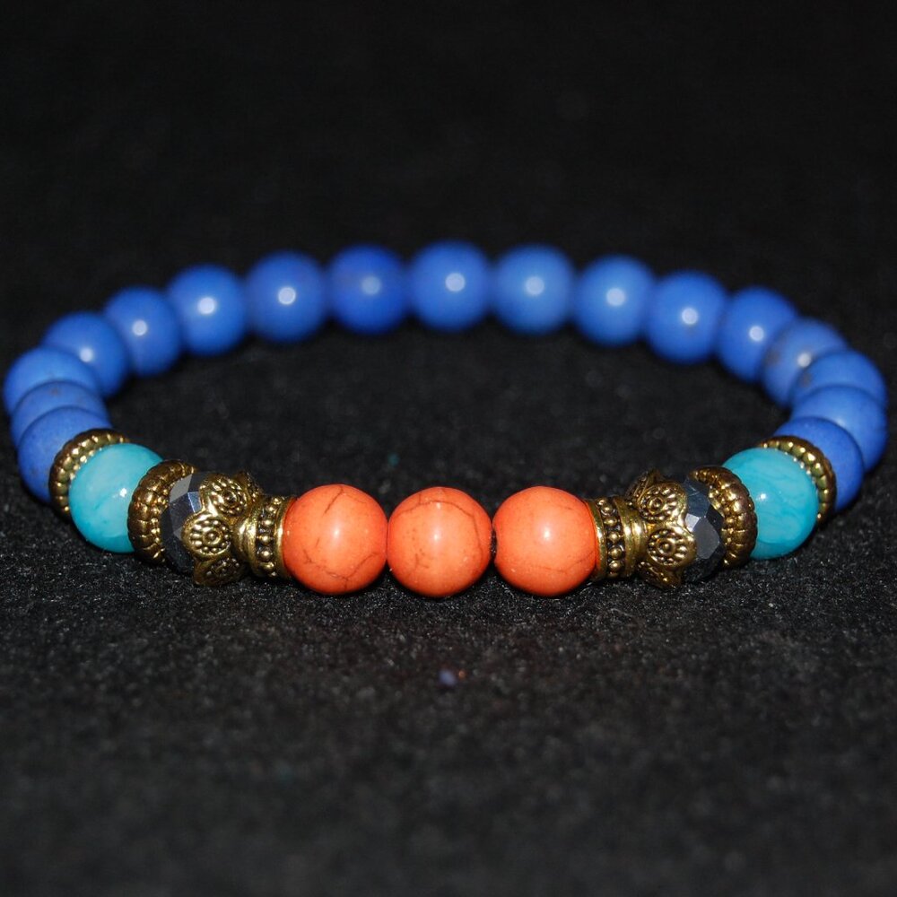 Gemstone Bracelet,Stone Beads Bracelet,Multicolor Stone Beaded Bracelet